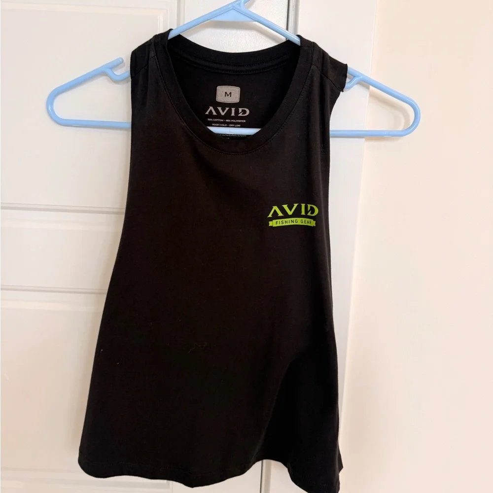 Avid Fishing “On the Rocks” black crop tank Medium NEW - Picture 3 of 7